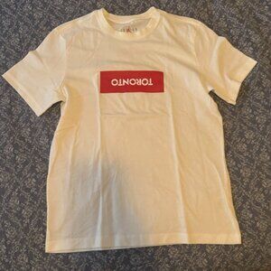 Jordan Upside Down Toronto Box Logo Graphic Tee TShirt Medium M White - RARE